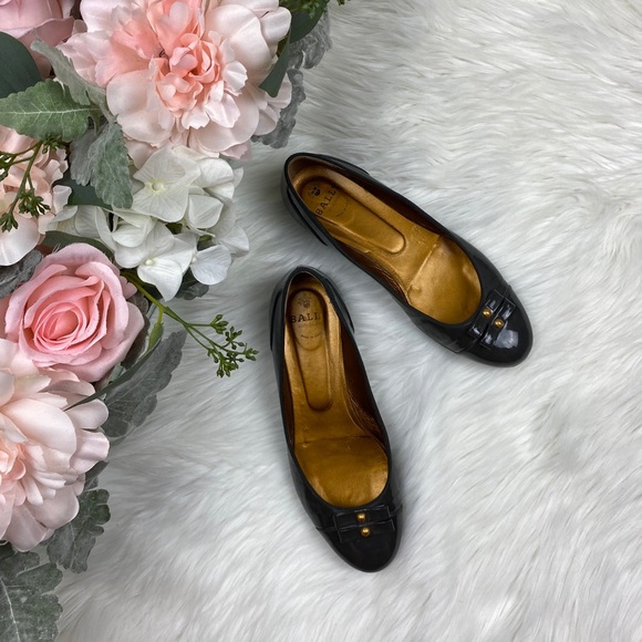 Bally Shoes - Bally Grey & Gold Colleen Ballet Bow Flats Size 38